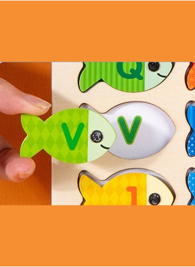 joyzzz Wooden Magnetic Fishing Game, Montessori Fine Motor Skills Toy with Letters and Numbers, Preschool Learning ABC and Educational Toy, Gift for 3 4 5 Years Old Kids.  - Image 5