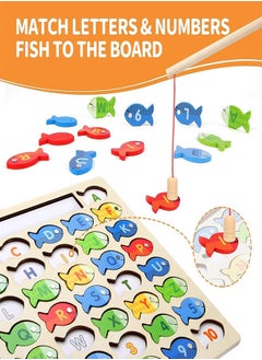 joyzzz Wooden Magnetic Fishing Game, Montessori Fine Motor Skills Toy with Letters and Numbers, Preschool Learning ABC and Educational Toy, Gift for 3 4 5 Years Old Kids.  - Image 3