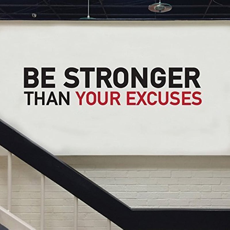Bubbles Designs BE Stronger Than RED Black Home and Gym Motivate Wall Decal