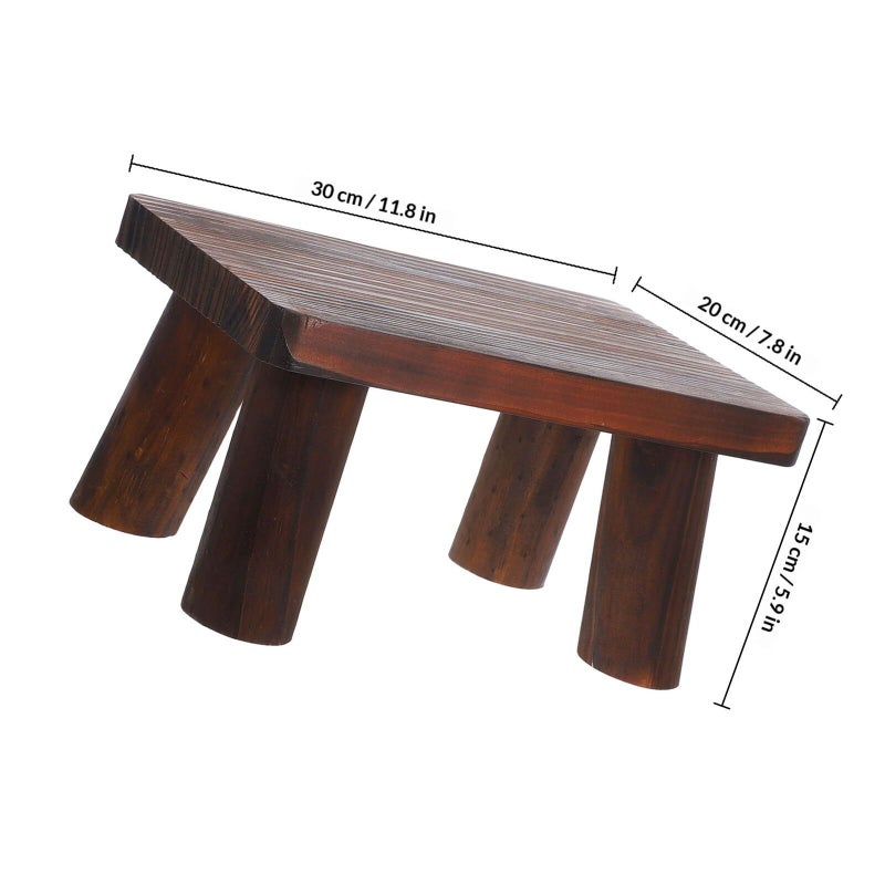 Small Pine Wooden Step Stool Anti Slip Bedside Portable Indoor Outdoor Bathroom Kitchen Elderly - Image 3