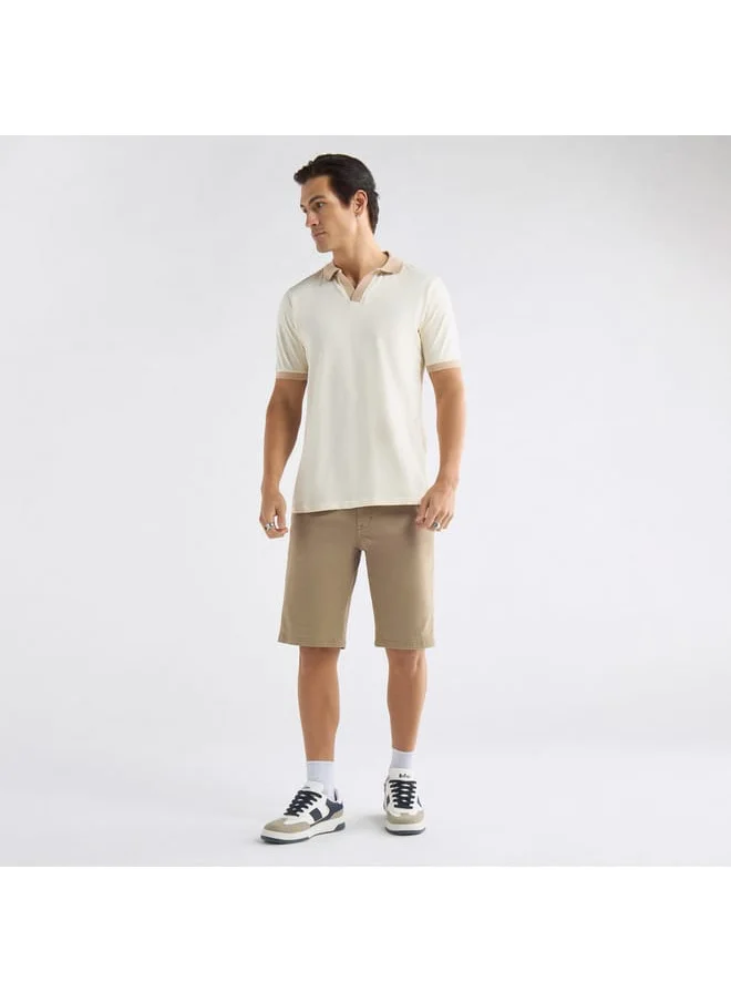 FAV Colourblock Polo T-shirt with Short Sleeves