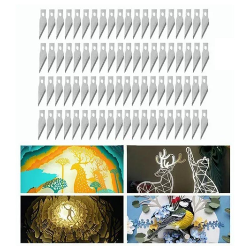 100Pcs Carving Blade Aluminum Alloy Incisive Carving Craft Knife Replacement for Pretul - Image 5