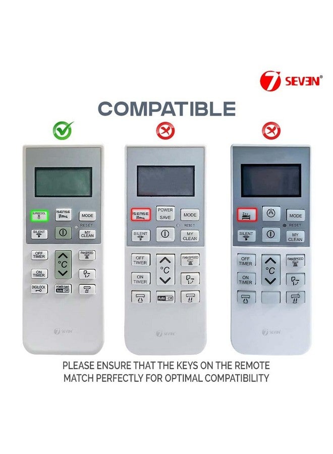 7-Seven 7SEVEN® Compatible Remote with Hitachi Air Conditioner Original Model 168 with Supercool Key, If Existing Remote Control Have Supercool Hotkey Then Optimal Compatible with Hitachi ac  - Image 2