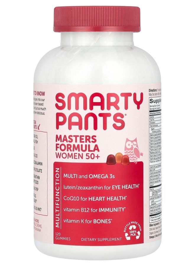 SmartyPants Masters Formula Women 50+ Blueberry Orange Creme and Strawberry Banana 120 Gummies