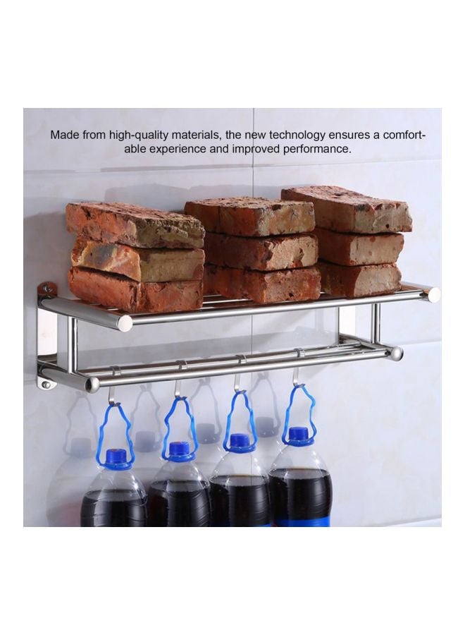 Stainless Steel Wall-Mounted Towel Rack Silver 40x22x16centimeter - Image 3