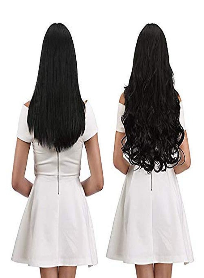 BLUSHIA 5 Clips 22" Curly/Wavy Hair Extension (Black) - Image 3