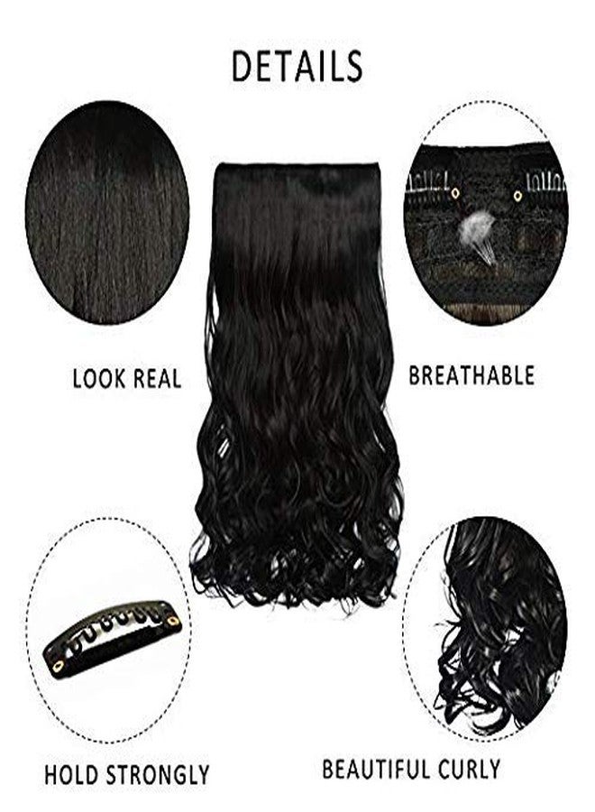 BLUSHIA 5 Clips 22" Curly/Wavy Hair Extension (Black) - Image 5