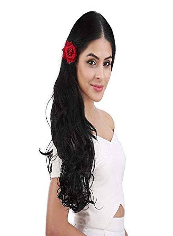 BLUSHIA 5 Clips 22" Curly/Wavy Hair Extension (Black) - Image 2