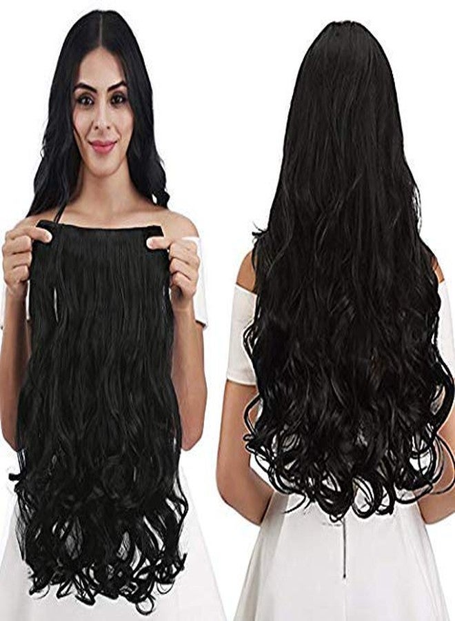 BLUSHIA 5 Clips 22" Curly/Wavy Hair Extension (Black) - Image 1