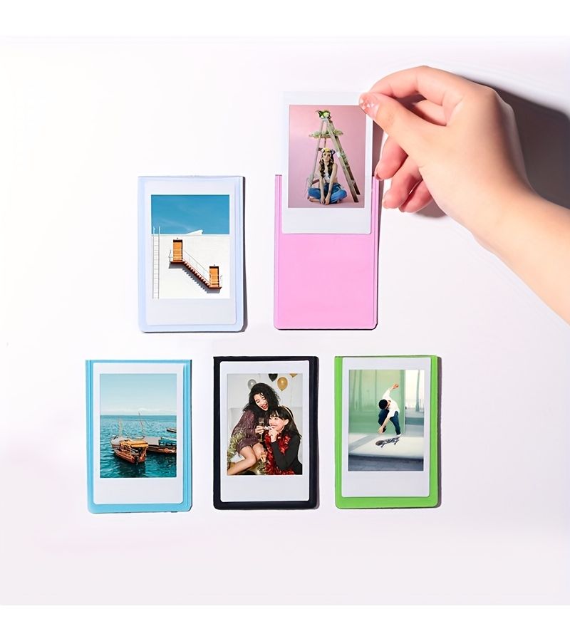 White Set Of 5 Magnetic Photo Frames For Refrigerator Creative Collage Home Decor - Image 1