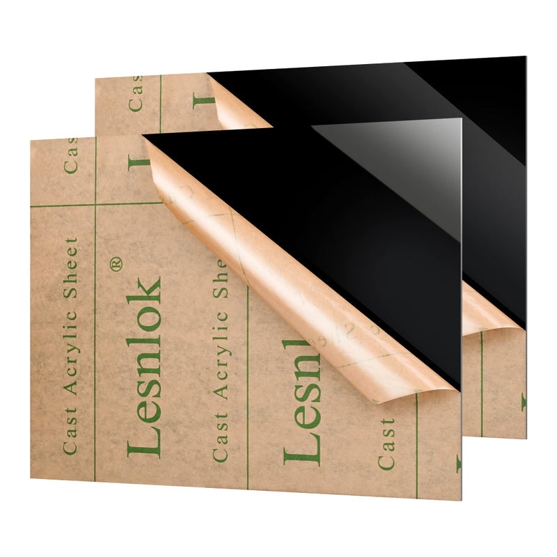 Lesnlok 2 Pieces 24 x 36 Black Acrylic Sheet 18 inch Thick 3mm Black Plexiglass Sheet DIY Materials for Home Decor Handcraft Painting PhotographySwitch Panel Display Stand