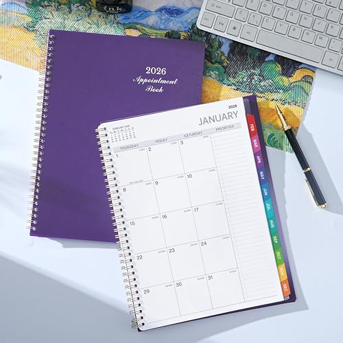 Indeme 2026 Weekly Appointment Book/Planner - Daily Hourly Planner 2026, JAN 2026 - DEC 2026, 9" x 11" Appointment Book, Monthly Tabs, Hourly Interval, Thick Paper - Image 2