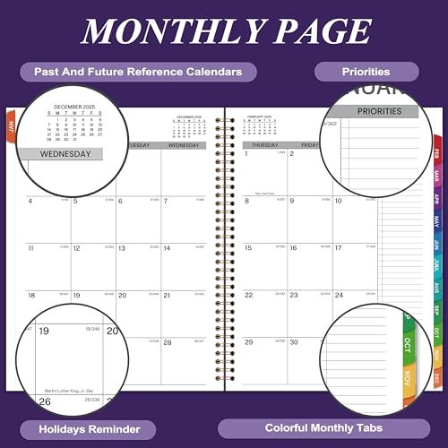 Indeme 2026 Weekly Appointment Book/Planner - Daily Hourly Planner 2026, JAN 2026 - DEC 2026, 9" x 11" Appointment Book, Monthly Tabs, Hourly Interval, Thick Paper - Image 3