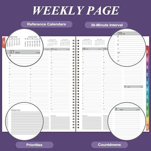Indeme 2026 Weekly Appointment Book/Planner - Daily Hourly Planner 2026, JAN 2026 - DEC 2026, 9" x 11" Appointment Book, Monthly Tabs, Hourly Interval, Thick Paper - Image 4