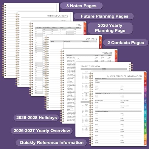 Indeme 2026 Weekly Appointment Book/Planner - Daily Hourly Planner 2026, JAN 2026 - DEC 2026, 9" x 11" Appointment Book, Monthly Tabs, Hourly Interval, Thick Paper - Image 5