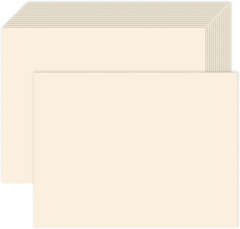 Goefun 100 Pack Cream Blank Cardstock 5x7 Thick Paper，Goefun 80lb Flat 5 x 7 Card Stock Printable Paper for Invitations, Postcards, Photos, DIY Card Making - Image 1