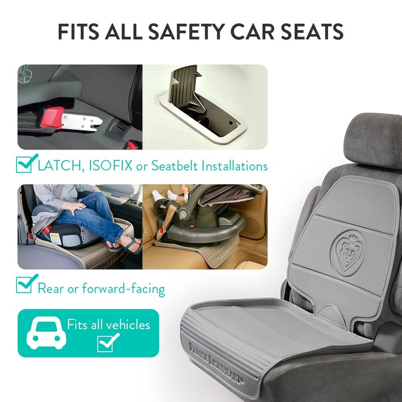Prince Lionheart Car Seat Protector. The only 2 stage Seatsaver Designed with Thick padding, Nonabsorbent, waterproof, PVC foam material. Comparable with all baby and toddler car seats. (Grey) - Image 3