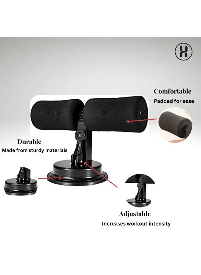 أتش برو جهاز تثبيت تمرين البطن من إتش برو باللون الأسود | مثالي لتمارين الأساس والبطن في المنزل. - Image 2