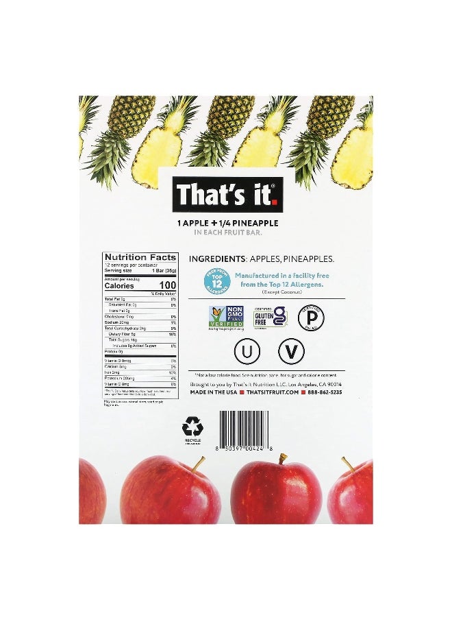 That's it. That's It, Fruit Bar, Apple + Pineapple, 12 Bars, 1.2 oz (35 g) Each  - Image 2