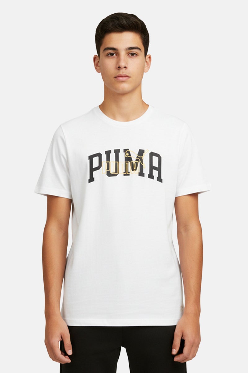 PUMA Kids Boy Short Sleeve Outdoor T-Shirt, White - Image 1