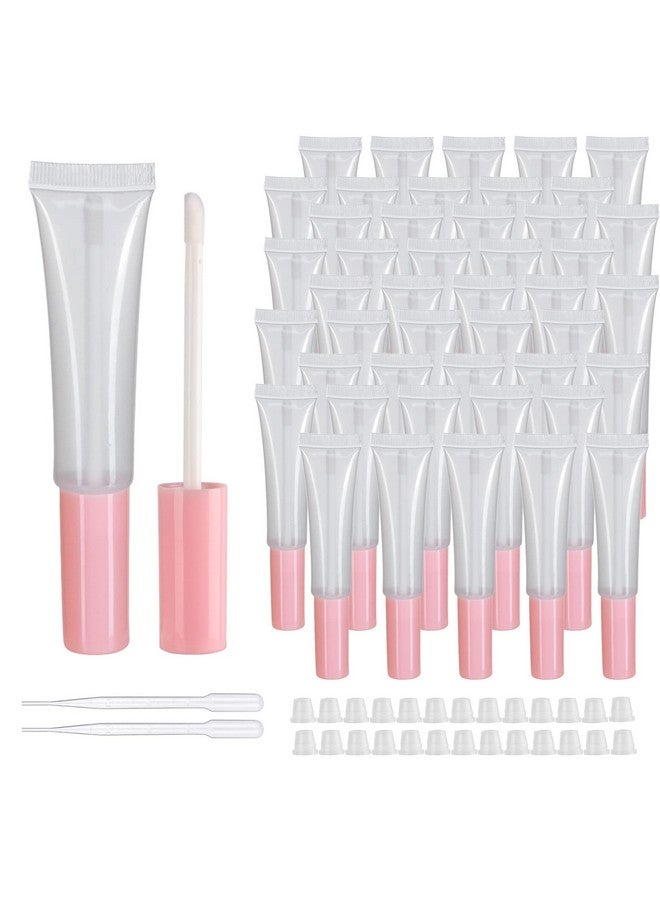 COSIDEA 50 Pack Empty Pink 15Ml Squeeze Lip Gloss Tubes With Wand 0.5Oz Soft Lipgloss Container Chapstick Containers Empty Tube - Image 1