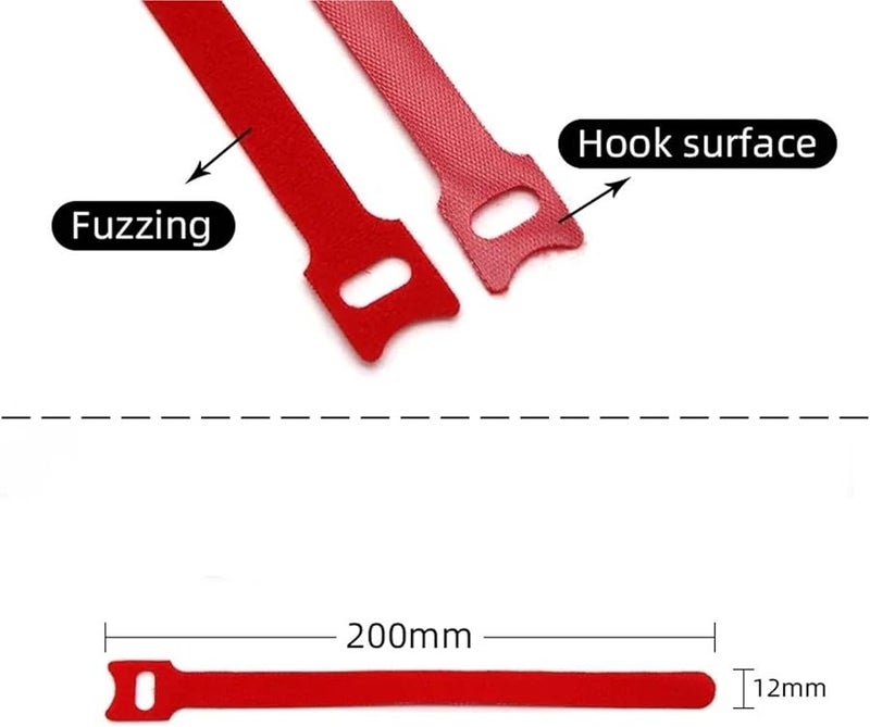 أربطة الكابلات القابلة للإطلاق باللون الأرجواني 200 مم 150 قطعة للمشاريع المنزلية والمكتبية والداخلية والخارجية - Image 5
