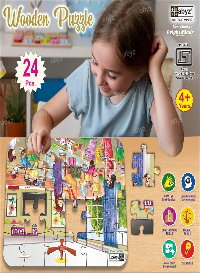 ABYZ Wooden Jigsaw Puzzle – Bhai Dooj Playset for Fun Educational & Little Explorers, 24-Pieces Pack of 2 Fun Games with Multicolor | Birthday Gift for (4-6 Years) Age Kids. - Image 4
