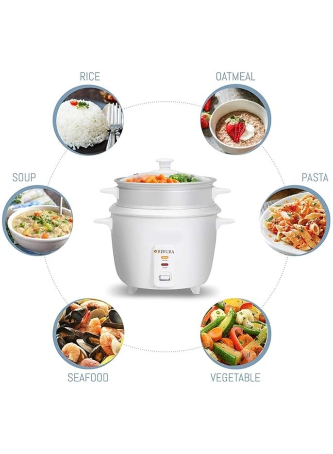 ريفورا جهاز طهي الارز بالبخار 2 في 1 من ريفورا 1.8 لتر، وعاء قابل للازالة غير لاصق، وظيفة الحفاظ على الدفء، 700 واط، يتضمن كوب معايرة وملعقة مسطحة، ادوات المطبخ - Image 3