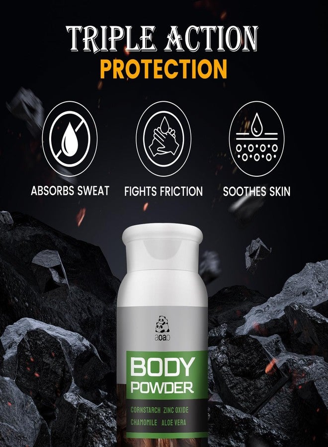 AOAO Herbal Body Powder with Aloe & Chamomile, Talc-Free Plant-based Deodorizing Powder for Body & Foot, Sweat Absorb & Anti-Friction, Odor Fighting Gift for Men Women, Baking Soda Free, 3.53oz - Image 2