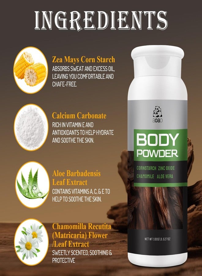 AOAO Herbal Body Powder with Aloe & Chamomile, Talc-Free Plant-based Deodorizing Powder for Body & Foot, Sweat Absorb & Anti-Friction, Odor Fighting Gift for Men Women, Baking Soda Free, 3.53oz - Image 5