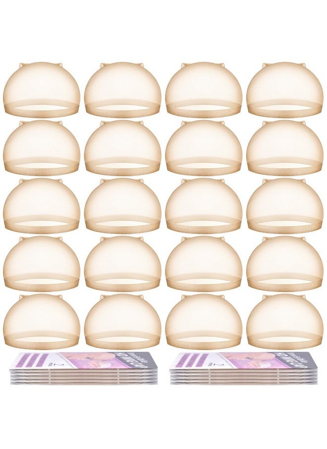 MORGLES - Hd Wig Cap 20Pcs Wig Caps Ultra Thin Transparent Wig Cap For Lace Front Wig Stretchy Nylon Wig Caps For Women Nude - Image 1