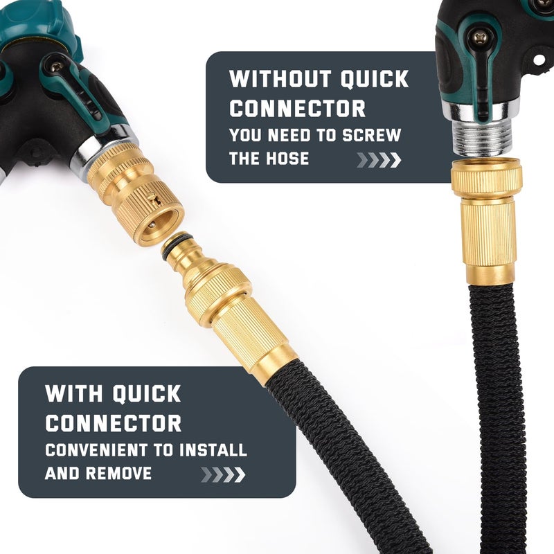 Kesfitt Garden Hose Quick Connect 3/4 Inch GHT Solid Brass Hose Connector Adapter Kit Fitting No-Leak Water Hose Female and Male Adapter (4 Sets) - Image 5