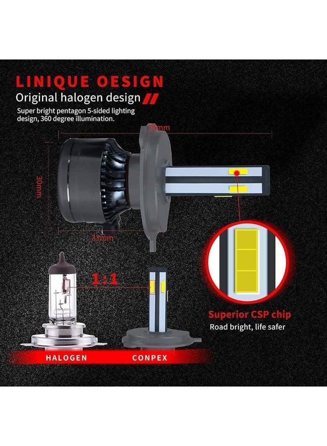كونبيكس طقم تحويل مصابيح أمامية LED M8 مع شرائح خماسية الجوانب، شعاع عالي/منخفض، 12,000 لومن، أبيض بارد، 6000 كلفن، طاقة عالية - Image 2