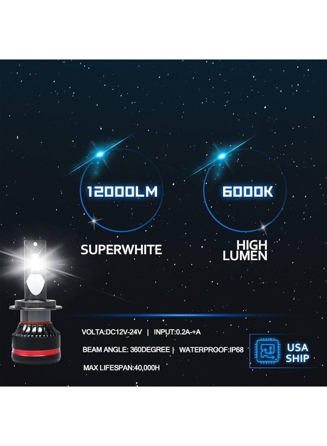 كونبيكس طقم تحويل مصابيح أمامية LED M8 مع شرائح خماسية الجوانب، شعاع عالي/منخفض، 12,000 لومن، أبيض بارد، 6000 كلفن، طاقة عالية - Image 5