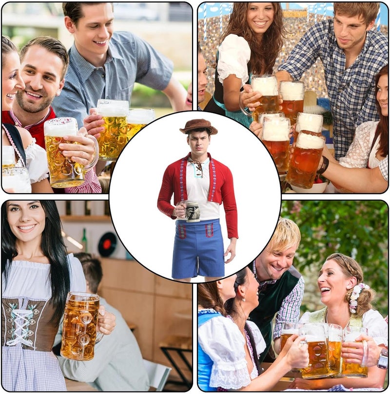 windforgecraft Oktoberfest Costume Set - Bavarian Traditional Authentic Outfit Above Knee Shorts Shirt Set | Authentic German Outfit For Wedding, Halloween, Easter, Business, Nightclub Borato - Image 5