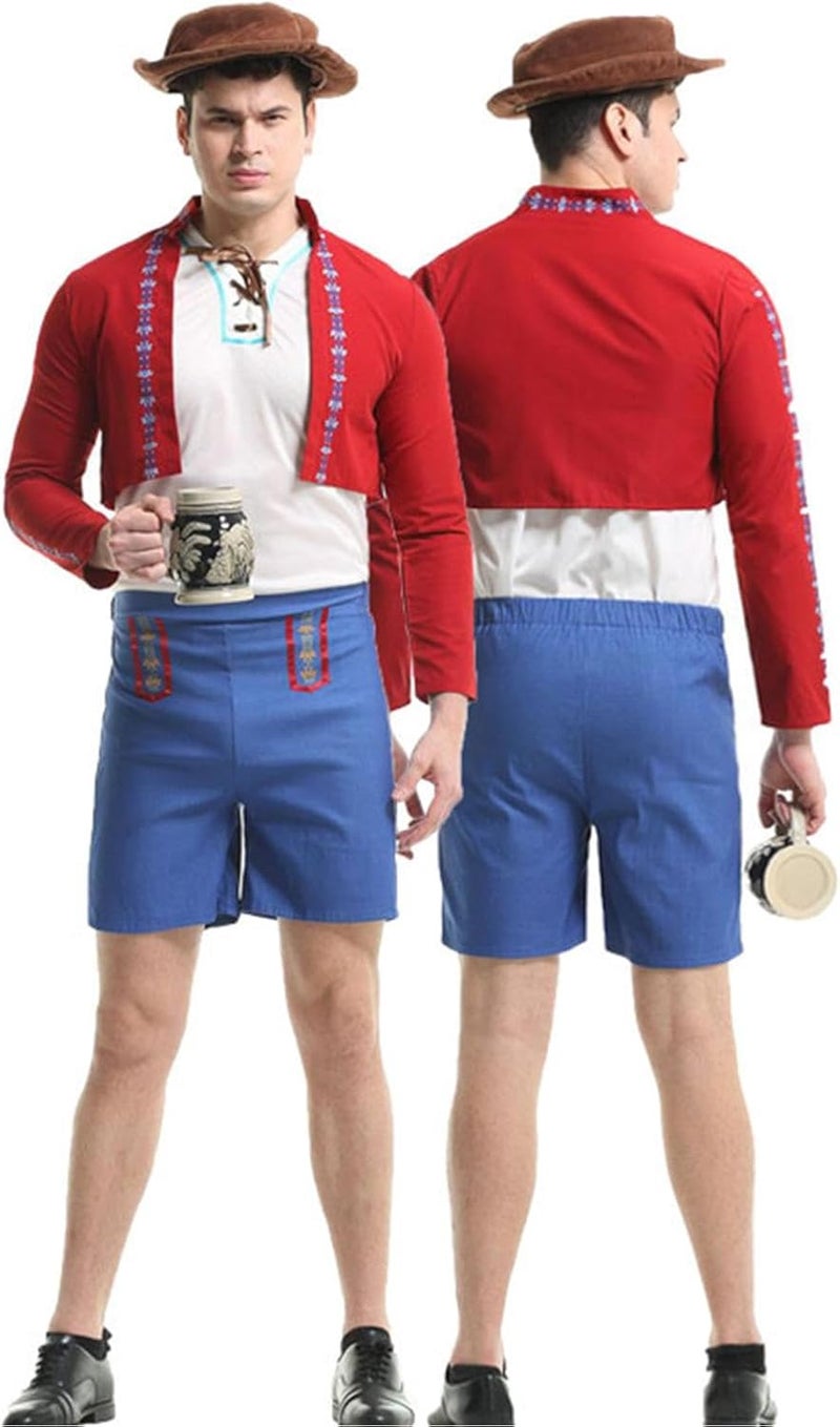 windforgecraft Oktoberfest Costume Set - Bavarian Traditional Authentic Outfit Above Knee Shorts Shirt Set | Authentic German Outfit For Wedding, Halloween, Easter, Business, Nightclub Borato - Image 4