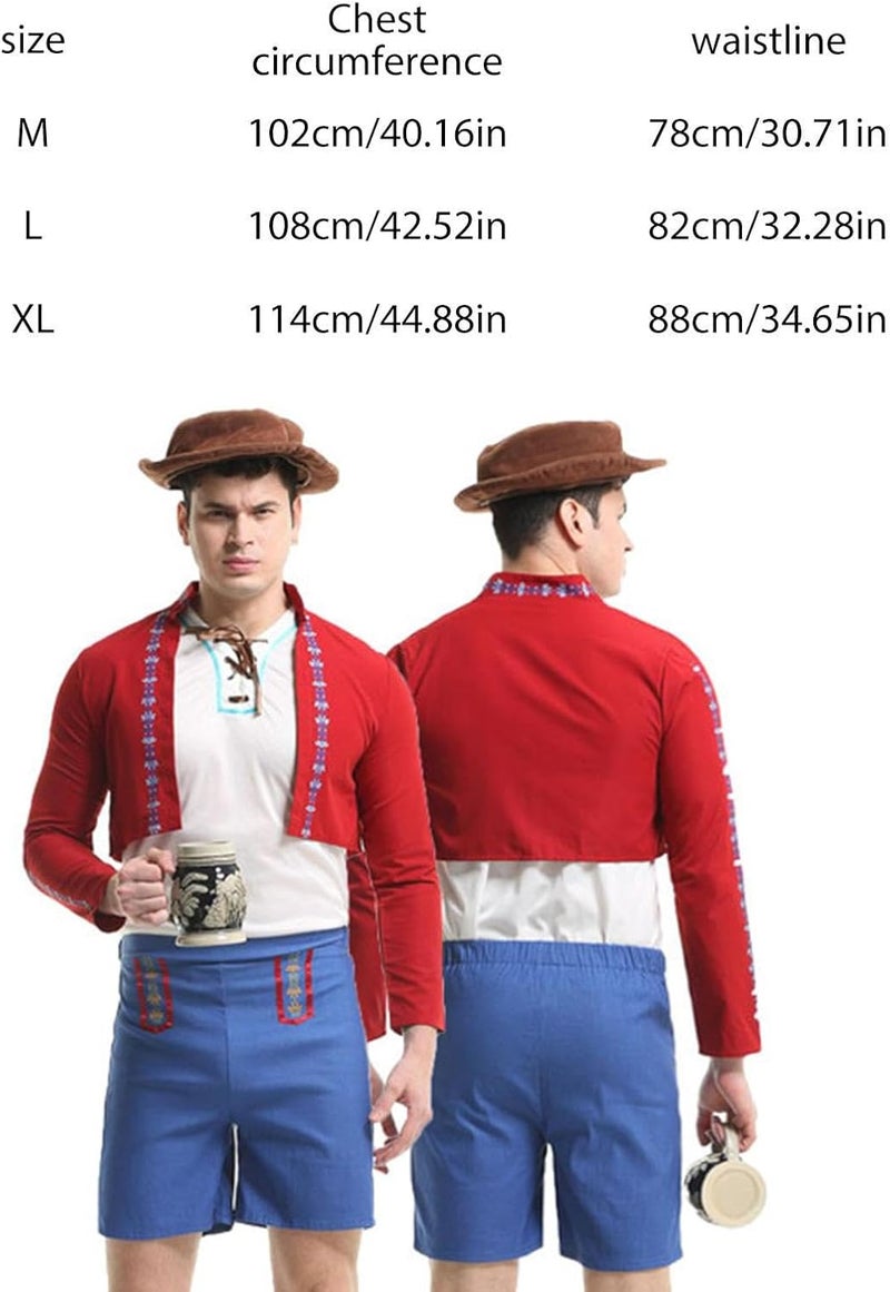 windforgecraft Oktoberfest Costume Set - Bavarian Traditional Authentic Outfit Above Knee Shorts Shirt Set | Authentic German Outfit For Wedding, Halloween, Easter, Business, Nightclub Borato - Image 3