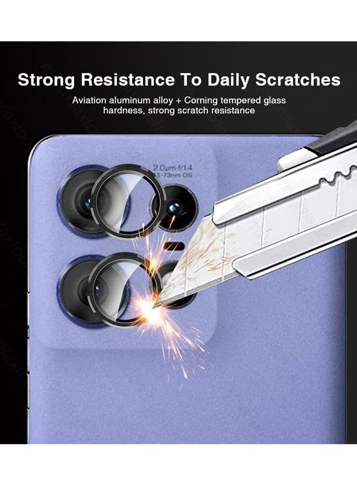 عام موتورولا حافة 50 برو عدسة الكاميرا حامي ، 9 ساعة الزجاج المقسى غطاء كاميرا حامي المعادن الفردية حلقة ل موتو حافة 50 برو - Image 3