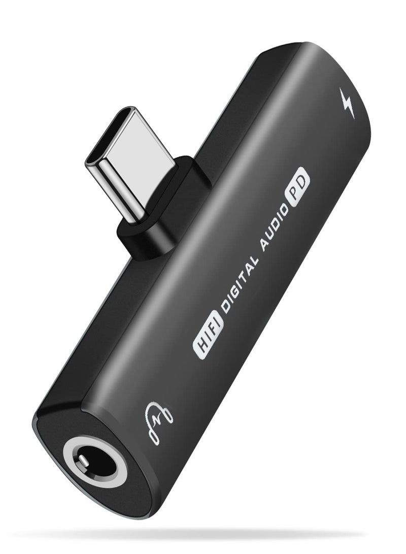 Usb C To 3.5mm Audio Headphone Adapter And Charger 2 In 1 Headphone Jack Hifi Dac With 27w Fast Charging Dongle Adapter