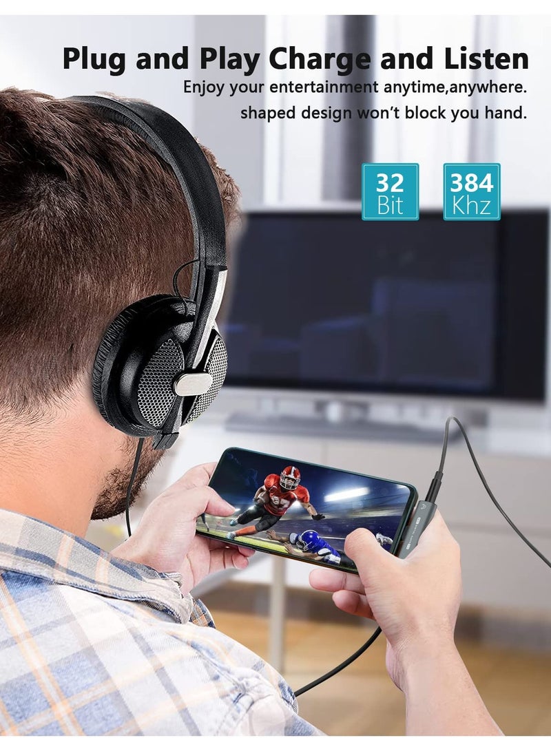Usb C To 3.5mm Audio Headphone Adapter And Charger 2 In 1 Headphone Jack Hifi Dac With 27w Fast Charging Dongle Adapter