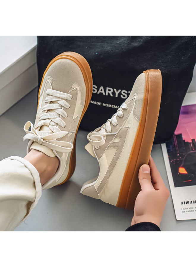 Pull Back Warrior Men's Casual Sneakers Spring Autumn Flat Comfortable Training Shoes Wxy-k811g Beige Gray Size 41 - Image 1