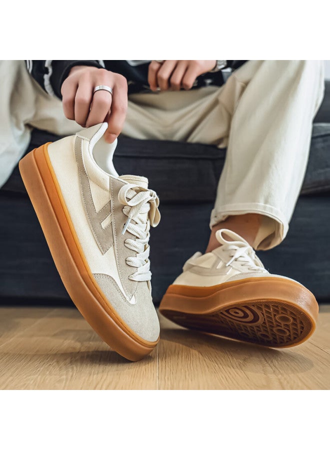 Pull Back Warrior Men's Casual Sneakers Spring Autumn Flat Comfortable Training Shoes Wxy-k811g Beige Gray Size 41 - Image 5