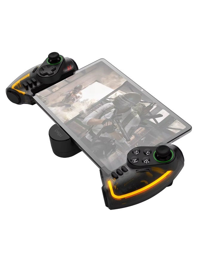 RGB Bluetooth Gamepad for Nintendo Switch, iPhone 15/14/13/12, Android, iOS, iPad, PC & PS3 – Wireless Stretchable Mechanical Controller with Linear Motor Vibration, Turbo, Auto-Fire, Wake Function, 6-Axis Gyroscope & 600mAh Battery
