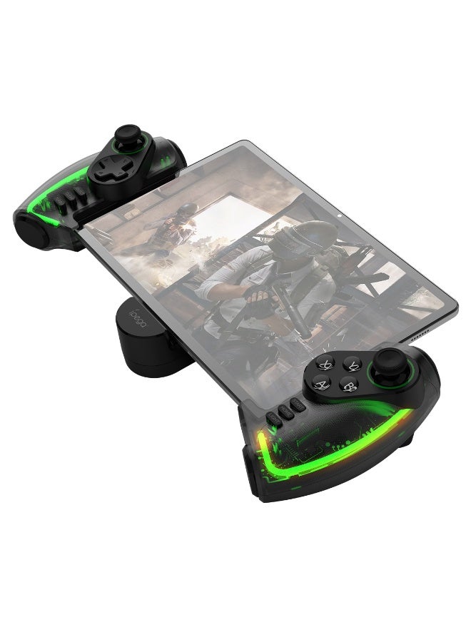 RGB Bluetooth Gamepad for Nintendo Switch, iPhone 15/14/13/12, Android, iOS, iPad, PC & PS3 – Wireless Stretchable Mechanical Controller with Linear Motor Vibration, Turbo, Auto-Fire, Wake Function, 6-Axis Gyroscope & 600mAh Battery