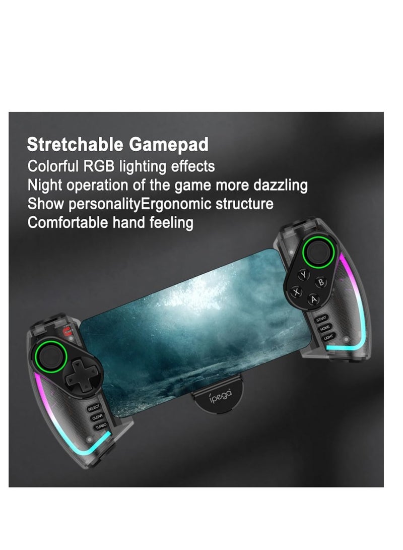 Ipega RGB Bluetooth Gamepad for Nintendo Switch, iPhone 15/14/13/12, Android, iOS, iPad, PC & PS3 – Wireless Stretchable Mechanical Controller with Linear Motor Vibration, Turbo, Auto-Fire, Wake Function, 6-Axis Gyroscope & 600mAh Battery  - Image 5