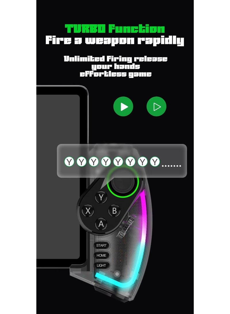 RGB Bluetooth Gamepad for Nintendo Switch, iPhone 15/14/13/12, Android, iOS, iPad, PC & PS3 – Wireless Stretchable Mechanical Controller with Linear Motor Vibration, Turbo, Auto-Fire, Wake Function, 6-Axis Gyroscope & 600mAh Battery
