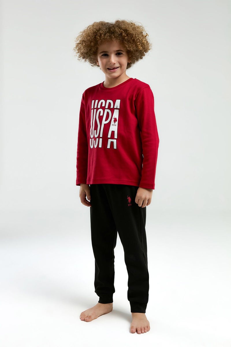 U.S. Polo Assn. Boys Red Pyjama Set - Image 3