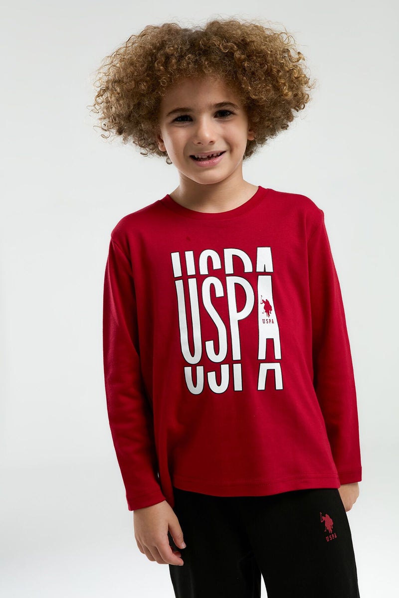 U.S. Polo Assn. Boys Red Pyjama Set - Image 2