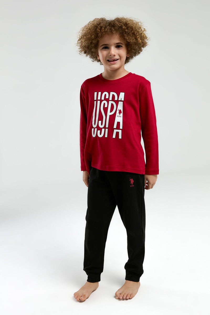 U.S. Polo Assn. Boys Red Pyjama Set - Image 1