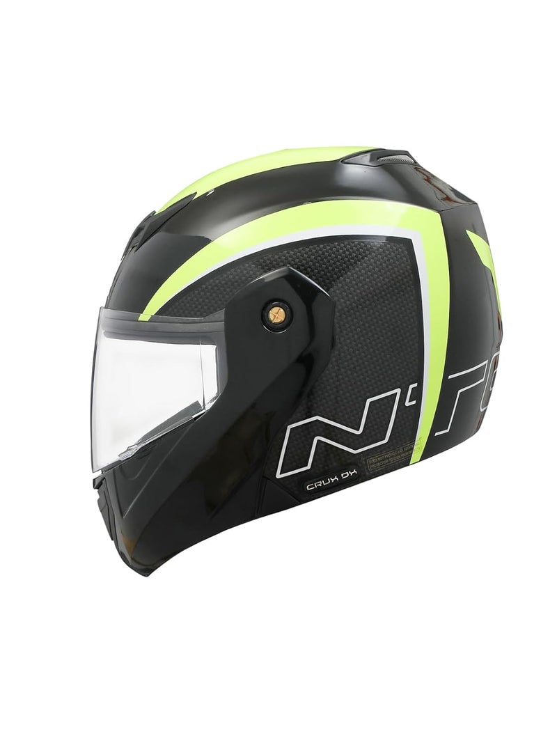 TVS Ntorq Full Face, Flip Up Helmet with ABS Shell, ISI Certified, Scratch and UV Resistant Visor, Neon-Black - Image 1